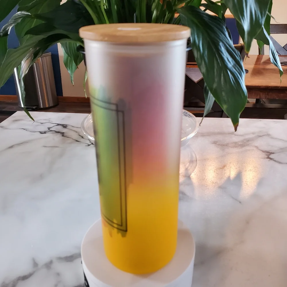 TERRIBLE THIRTIES 20oz Gradient Yellow Glass Tumbler with duo lids 🎉sale